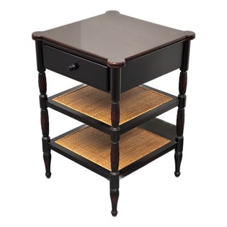 Colonial Revival Turned Leg Cane Side Table For Sale