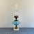American 1960s Blue Swirl Glass Electrified Oil Lamp For Sale - Image 3 of 3