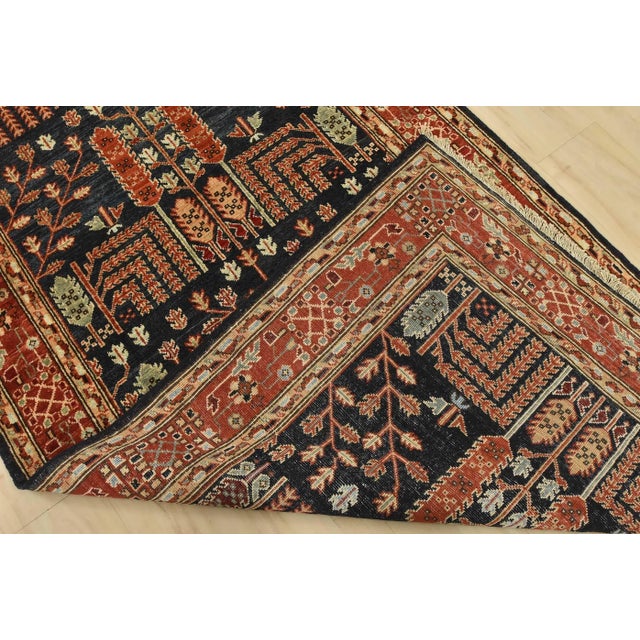 Tabriz Ziegler Runner 4′ X 8’6” Blue Wool Traditional Hand-Knotted Oriental Rug For Sale - Image 11 of 12