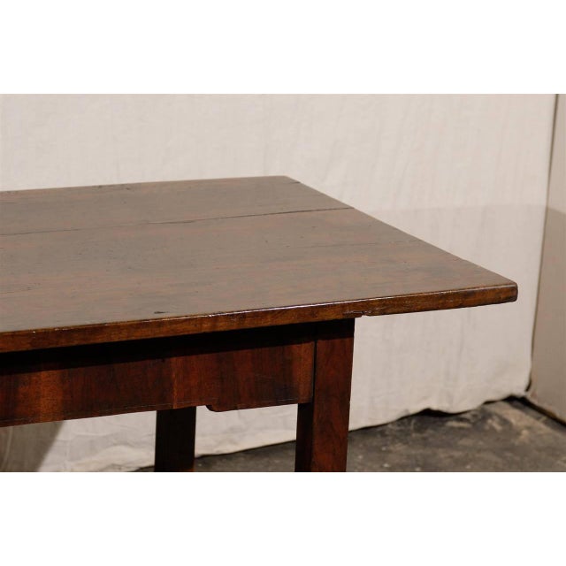 19th Century Italian Library Table of Walnut Wood With Straight Legs ...