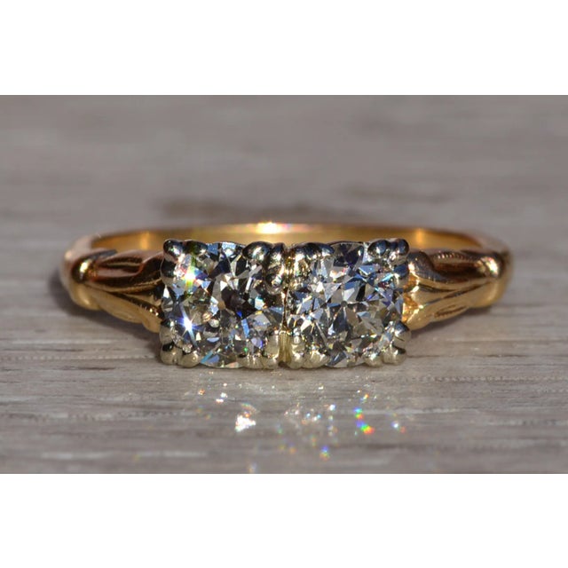 Gold The Lyndale: Ladies Antique Two Tone 14K Engagement Ring For Sale - Image 8 of 10