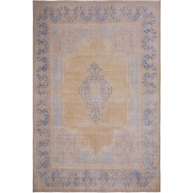 Persian Vintage Brown/Blue Wool Rug - 9'8'' X 12'11'' For Sale - Image 10 of 10