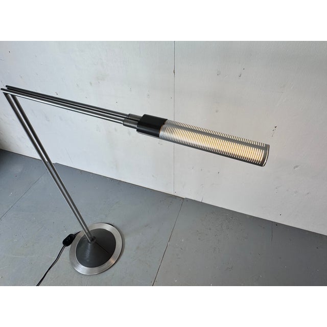 Italian Modernist Steel and Aluminum Floor Lamp by F.A. Porsche for Luci, 1980s For Sale - Image 9 of 17