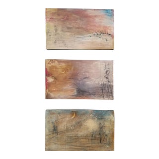 Abstract Landscape Triptych by G. Turner - Set of 3 For Sale