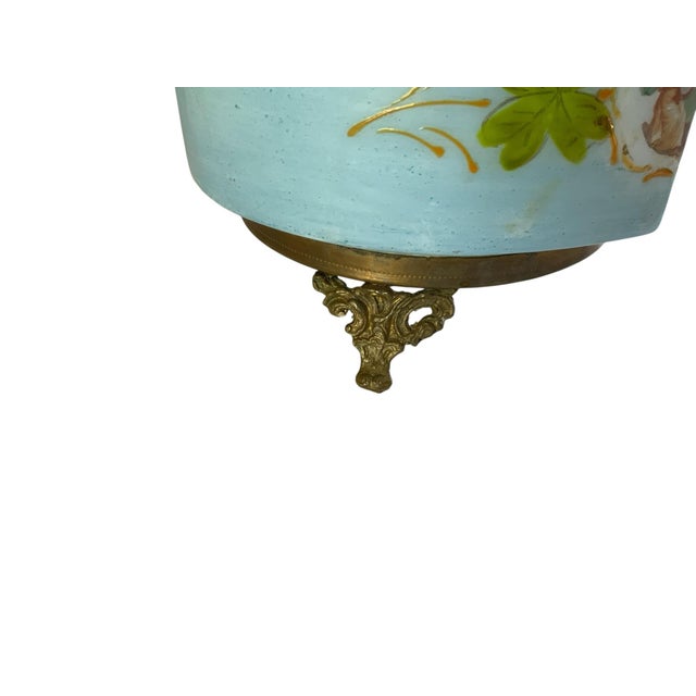 Antique French Enameled Opaline Gilt Ormalu Hand Painted Courting Scene Trinket Box C1900 For Sale - Image 9 of 10