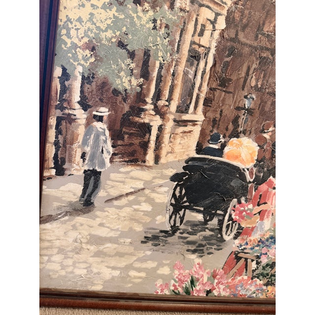 VTG Vanguard Studios MCM Paris Cityscape Signed Oil Painting For Sale In Phoenix - Image 6 of 9