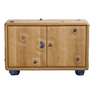 White Oak and Glazed Ceramic Credenza by Alexander Knysch For Sale