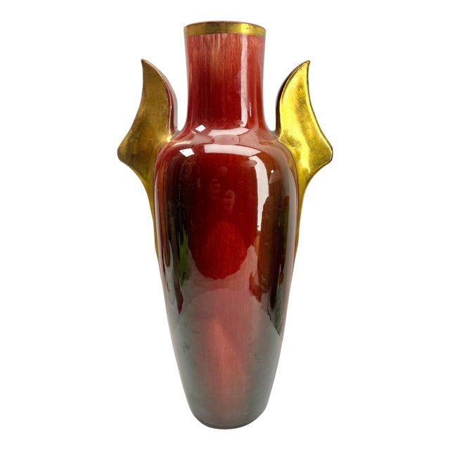 Art Nouveau Majolica Glazed Vase with Handles from Massier, 1890s For Sale