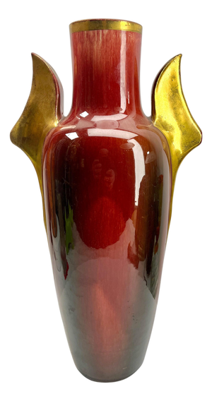 Art Nouveau Majolica Glazed Vase with Handles from Massier, 1890s