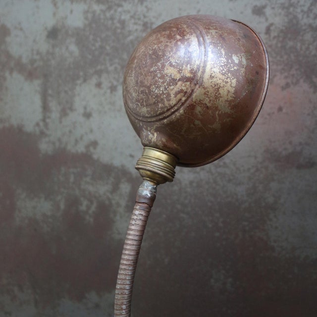 Art Deco Brown Goose Neck Table Desk Light For Sale - Image 4 of 8