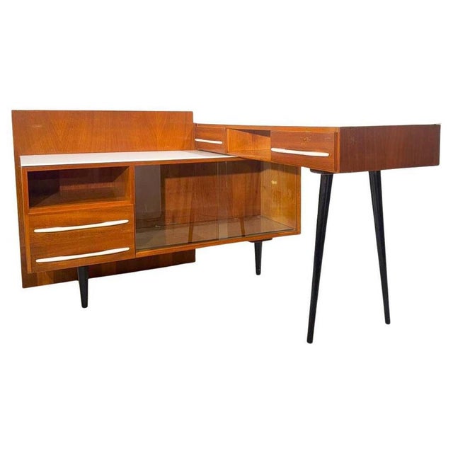 Brown Mid-Century Modern Desk from Up Zavody, 1960s For Sale - Image 8 of 8