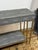 Animal Skin Currey & Company Faux Shagreen + Brass Console Table For Sale - Image 7 of 12