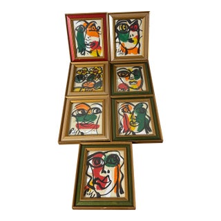 Vintage Abstract Collection of Paintings by Listed Artist Peter Keil - Set of 7 For Sale
