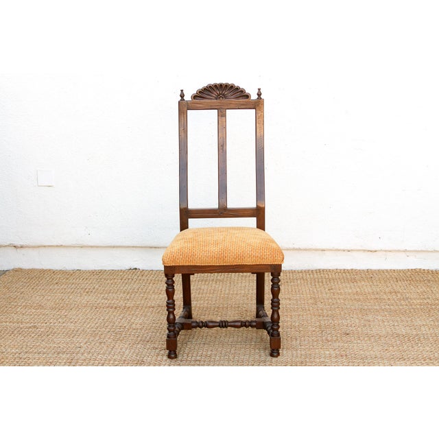 Brown Antique Spanish Colonial Upholstered Chair For Sale - Image 8 of 11