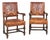 Pair of 19th Century Painted and Embossed Leather Armchairs For Sale