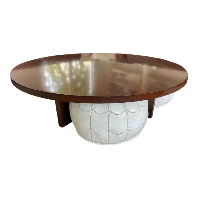 Wood Round Coffee Table - Large For Sale