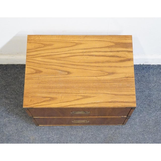 Dixie Furniture Campaigner Collection Walnut 24" Two Drawer Nightstand 767-621 For Sale - Image 9 of 14