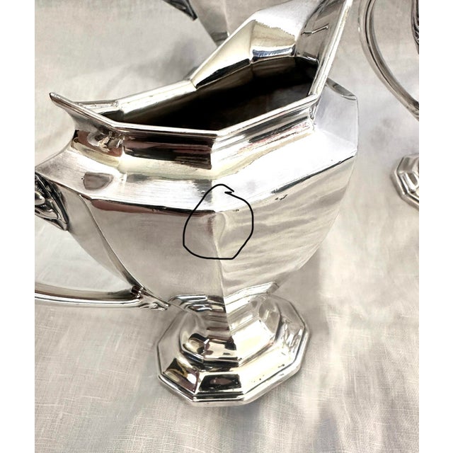 1950s Art Deco Reed & Barton Silver Plated Tea Set - 3 pcs For Sale - Image 9 of 9