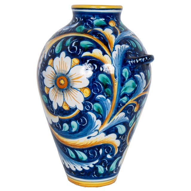 Pair Antique 18thC Italian Majolica Pottery Portrait Vases Apothecary Jars 1700 For Sale - Image 18 of 18