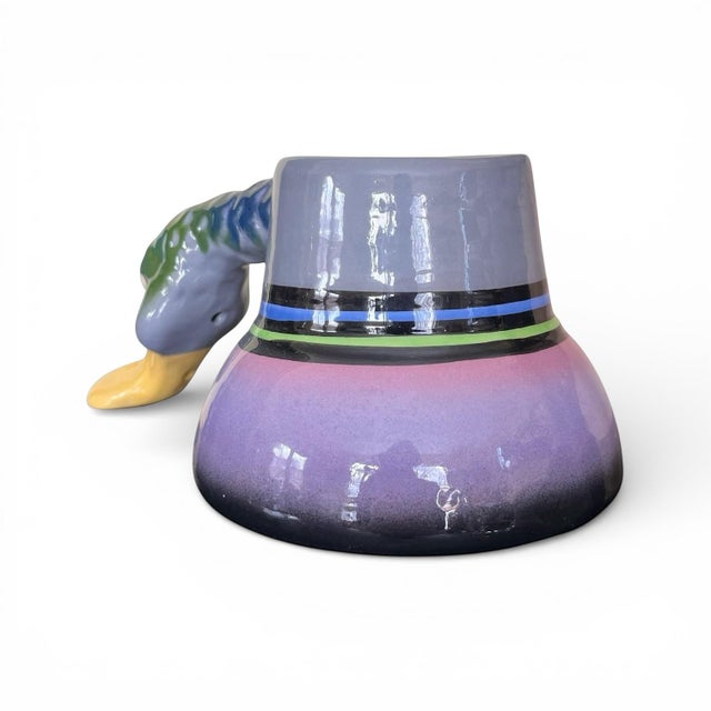 Vintage Postmodern Ceramic Sculptural Duck Mug For Sale - Image 4 of 7