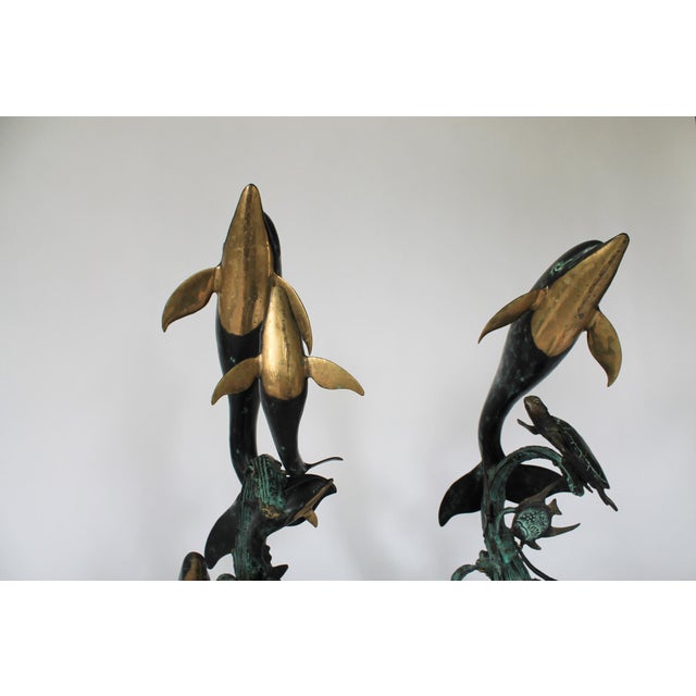 Vintage Spi San Pacific International Multi-Dolphin / Sea Life Gallery Sculptures For Sale - Image 9 of 14