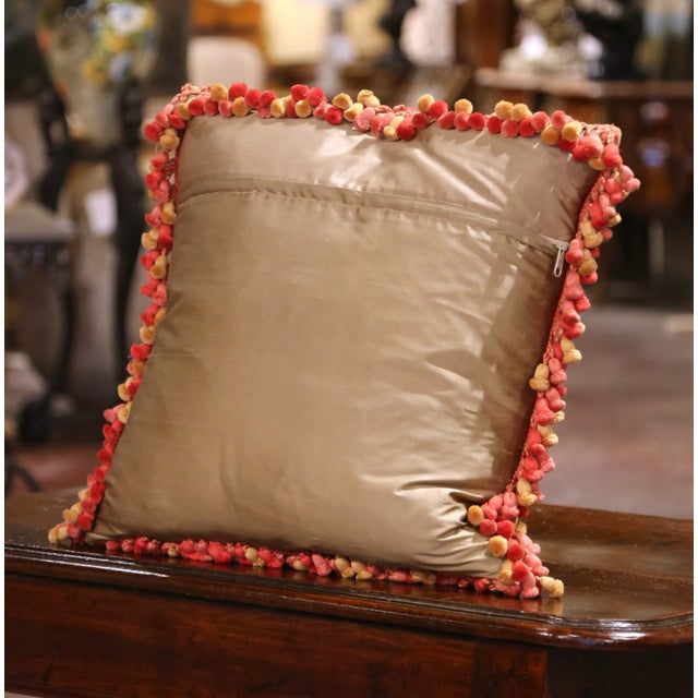 Textile Pillow With Trim and Tassels Made With 19th Century Aubusson Tapestry For Sale - Image 7 of 7
