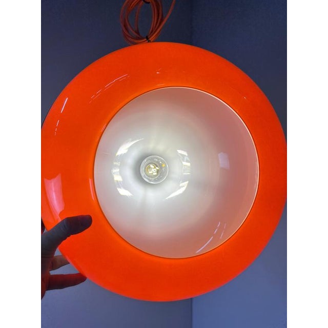 White and Orange Plastic Pendant, Denmark For Sale - Image 10 of 11