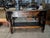 MId 20th Century Rustic Distressed Black Wood Console Table With Drawer and Equestrian Ring Pulls For Sale - Image 11 of 11