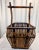 Traditional Vintage Boho Chic Burnt Bamboo and Split Reed Basket For Sale - Image 3 of 8