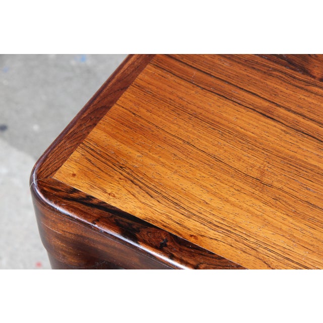 Brown Vintage Rosewood Coffee Table by B.C. Vejle, Denmark, 1960s For Sale - Image 8 of 16