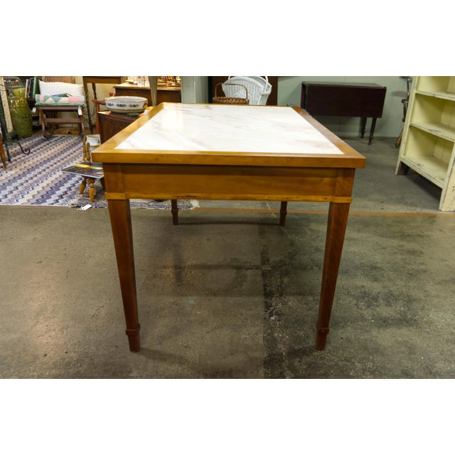 Late 20th Century Pink Marble Top Wooden Desk For Sale - Image 4 of 10