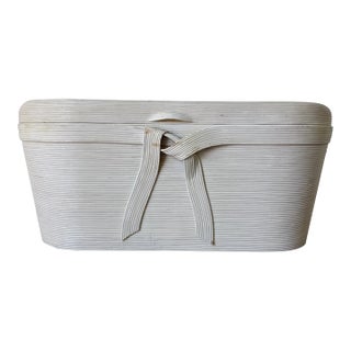 1980’s Vintage Betty Cobonpue Style Pencil Reed Storage Trunk / Table For Sale