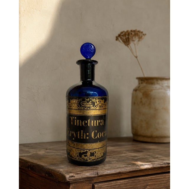 Antique Cobalt Blue Apothecary Bottle, 1890s For Sale - Image 10 of 10
