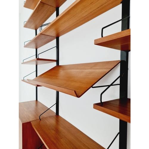 Poul Cadovius Large Mid-Century Modern Danish Teak Wall Unit by Poul Cadovius for Cado, Denmark, 1960s For Sale - Image 4 of 18