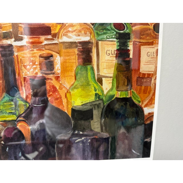 2010s Original Watercolor of Downstairs Bar at the Inn at Pound Ridge in New York For Sale - Image 5 of 8