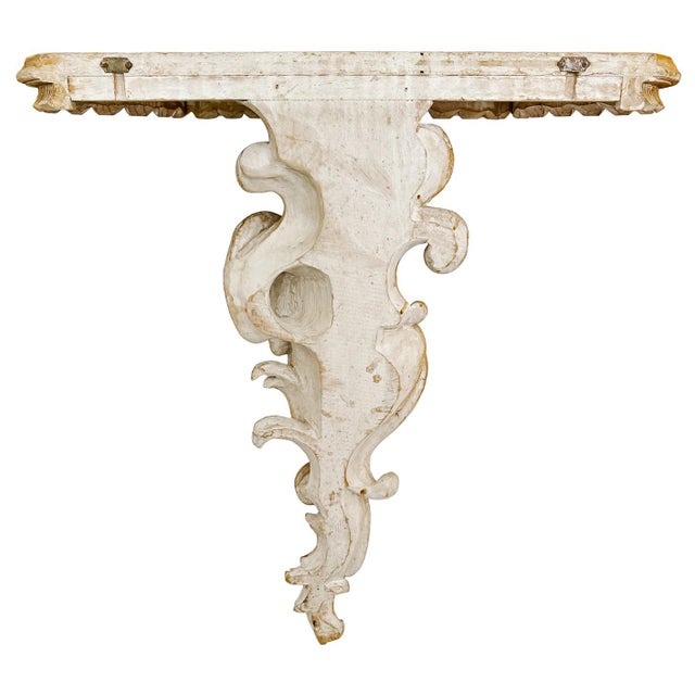Late 20th Century Large Scale Italian Rococo Wood Carved Wall Brackets - A Pair For Sale - Image 17 of 17