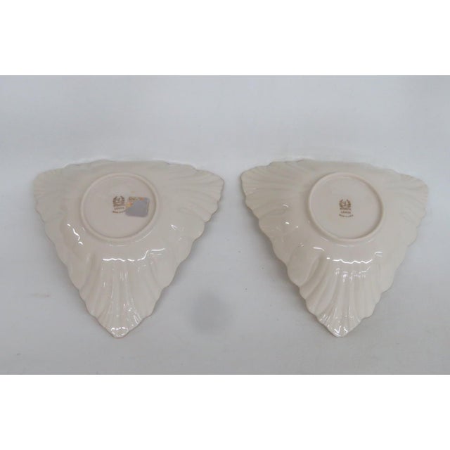 Lenox China Triad Ivory Porcelain Dish Pair of 2 Triangular Bowls Gold Rim 4932b For Sale - Image 10 of 15