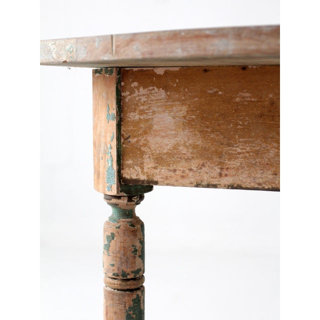 Antique Primitive Demi Lune Console Table For Sale - Image 16 of 18
