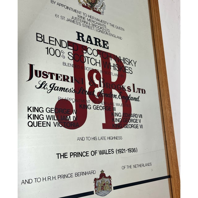 Vintage J & B Scotch Whisky Advertising Mirror, 1970s For Sale - Image 10 of 16
