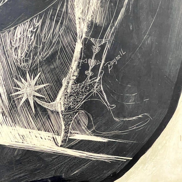 1970s 1970s "The Cavelier and the Owl" Oil Painting by Stephen Bagnell, Framed For Sale - Image 5 of 6