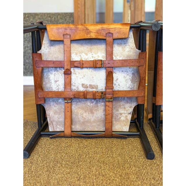 Vintage Leather Safari Chairs by Abel Gonzalez, 1960s, Set of 2 For Sale - Image 18 of 18