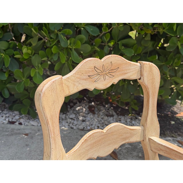 Vintage Louis XV-Style Carved Accent Chairs With Rush Seats, Pair For Sale In Naples, FL - Image 6 of 12
