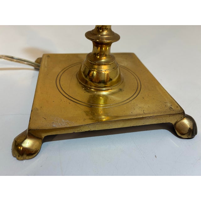 Vintage Solid Brass Candlestick Table Lamp. Measures 10 1/2” to top of socket, base is 5" across. Operates with a switch...