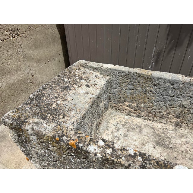 Antique French Double Sloped Monolithic Limestone Lavoir Trough, Circa 1800 For Sale In Dallas - Image 6 of 14