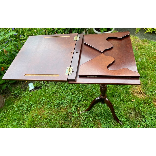 Brown Bombay Co. Lecturn Bookstand Cherry Wood Tripod Feet Adjustable Top For Sale - Image 8 of 9