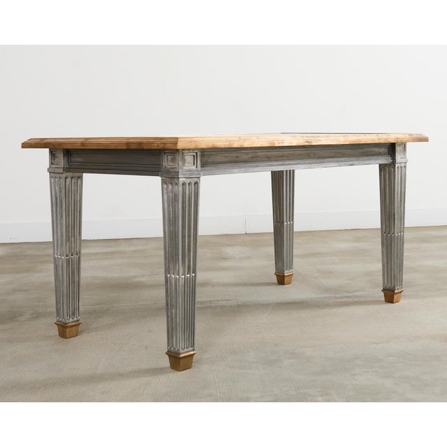 John Vesey Style Bronze Mounted Steel Library Table For Sale In Sacramento - Image 6 of 12
