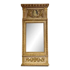 Early 19th Century Swedish Neo-Classical Carved and Parcel Gilt Mirror