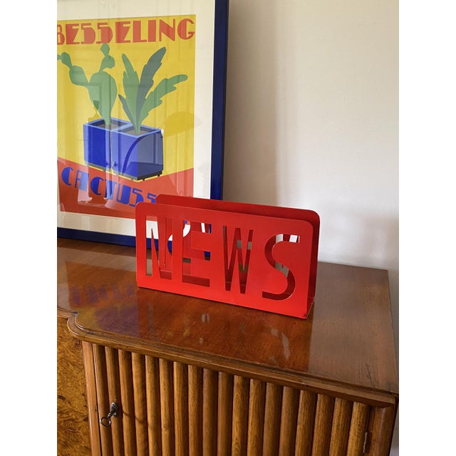 Space Age Red Magazine Rack, France, 1970s For Sale - Image 9 of 15