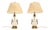 Vintage French Ceramic and Gilt Metal Table Lamps, 1950s, Set of 2 For Sale