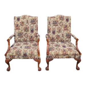 Pair of Gainsborough Library Chairs in the Irish Georgian Style